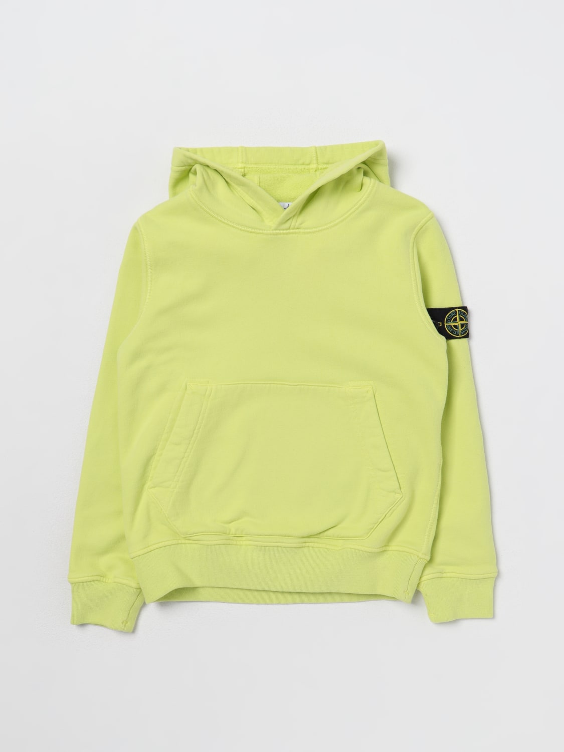 Stone Island Junior Outlet cotton sweatshirt Lime Stone Island Junior sweater 61620 online at GIGLIO.COM