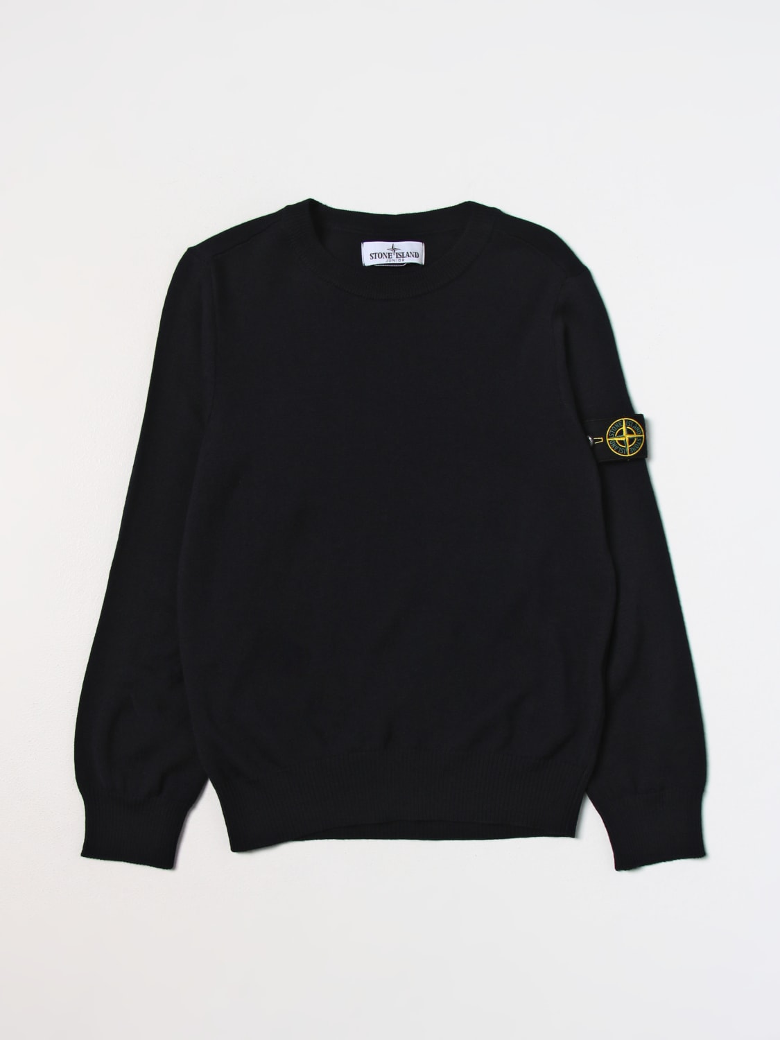 STONE ISLAND JUNIOR wool sweater Blue Stone Island Junior sweater 509C4 online at GIGLIO.COM