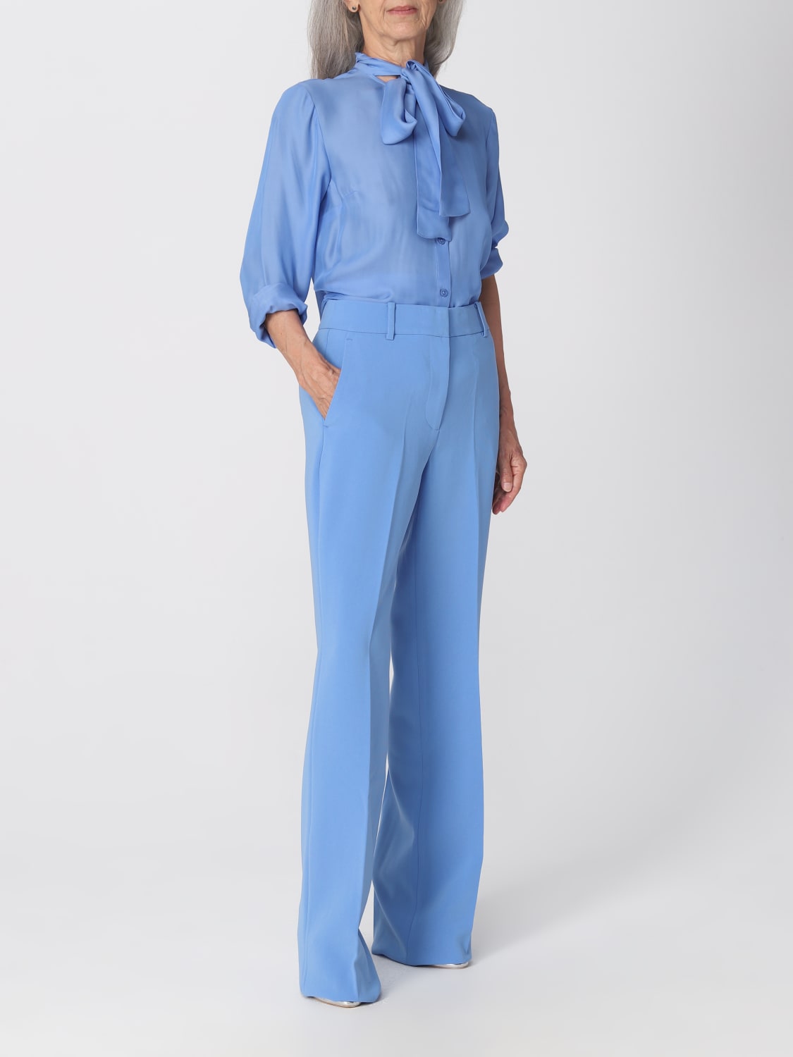 パンツ MICHAEL KORS Women Straight Pants MF330HRENX 409 Blue Michael Kors Outlet: pants in acetate - Gnawed Blue
