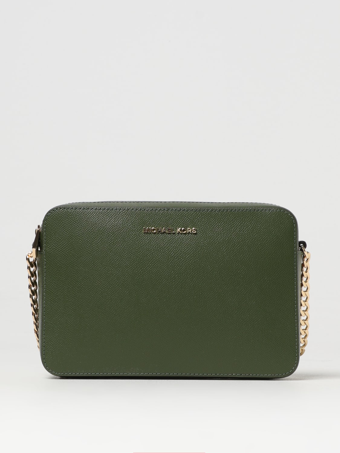MICHAEL MICHAEL KORS Jet Set bag in grained leather Green Michael Michael Kors crossbody bags 32S4GTVC3L online at GIGLIO.COM