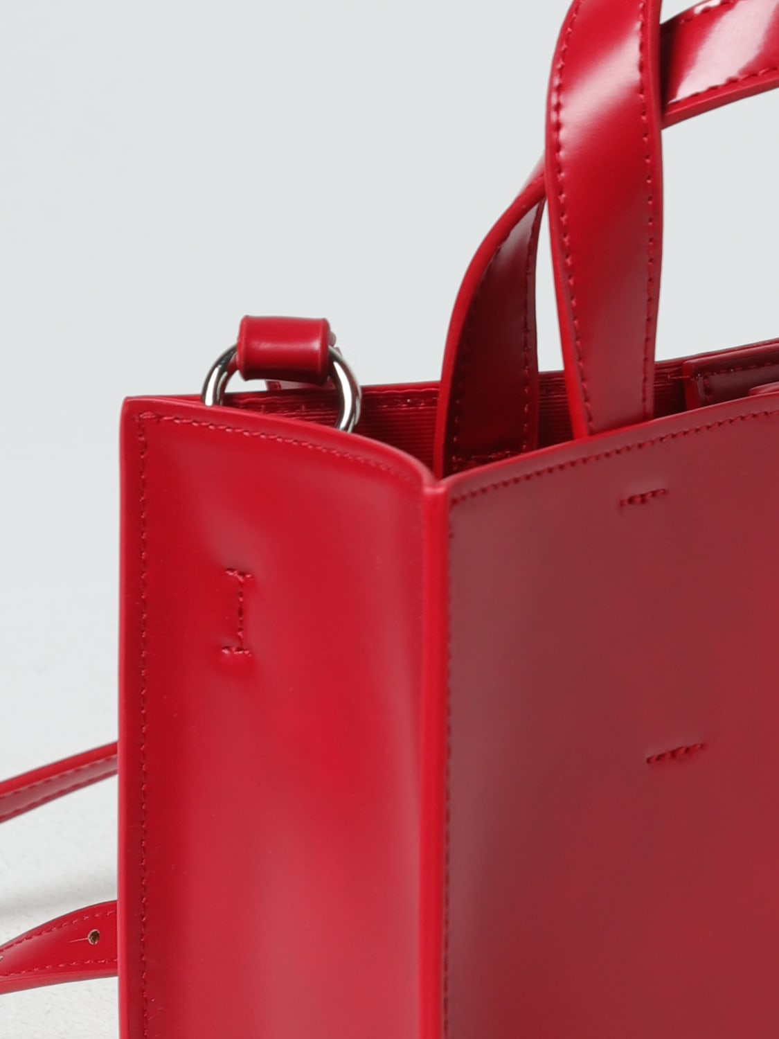 MSGM BORSA A MANO: Borsa MSGM in pelle sintetica, Rosso - Img 3