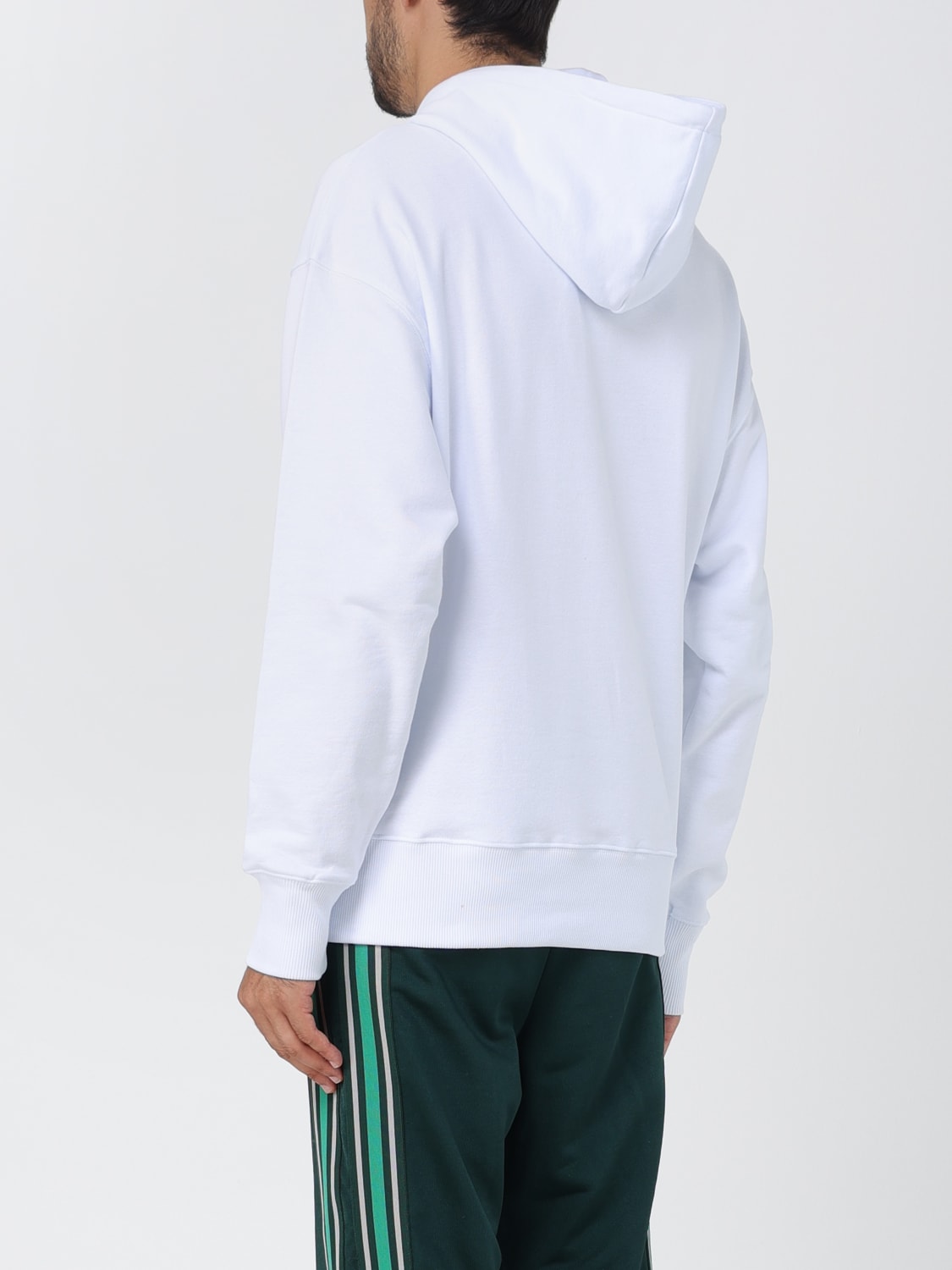 MSGM FELPA: Felpa MSGM in cotone con stampa logo, Bianco - Img 2