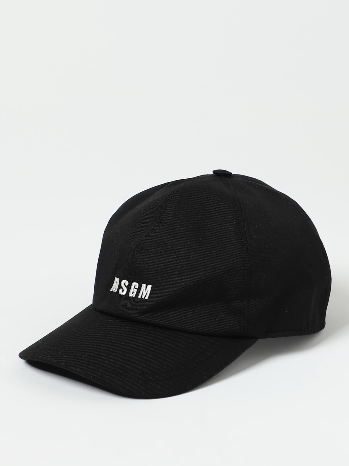 MSGM CAPPELLO: Cappello MSGM in cotone con logo ricamato, Nero - Img 1