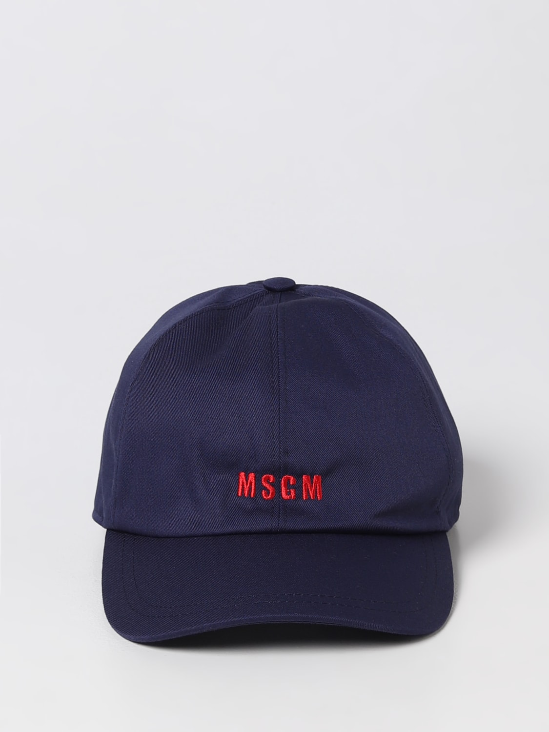 MSGM HAT: MSGM hat in cotton with embroidered logo, Blue - Img 2