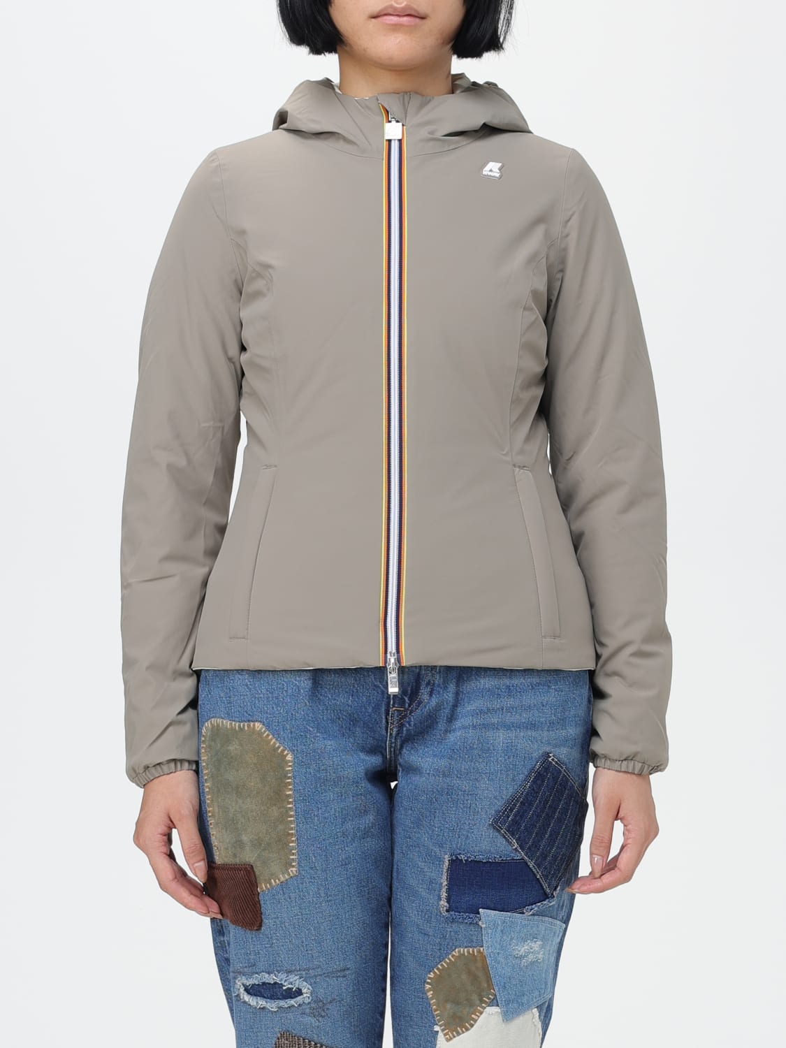 ジャケット K-WAY Woman Jacket Beige K2115YW AJ7 K-Way Outlet: Jacket woman - Beige | K-Way jacket K2115YW
