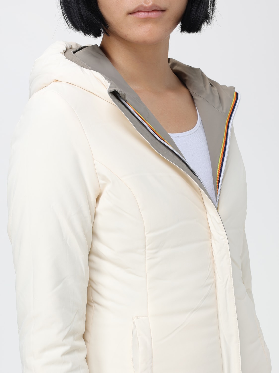 ジャケット K-WAY Woman Jacket Beige K2115YW AJ7 K-Way Outlet: Jacket woman - Beige | K-Way jacket K2115YW