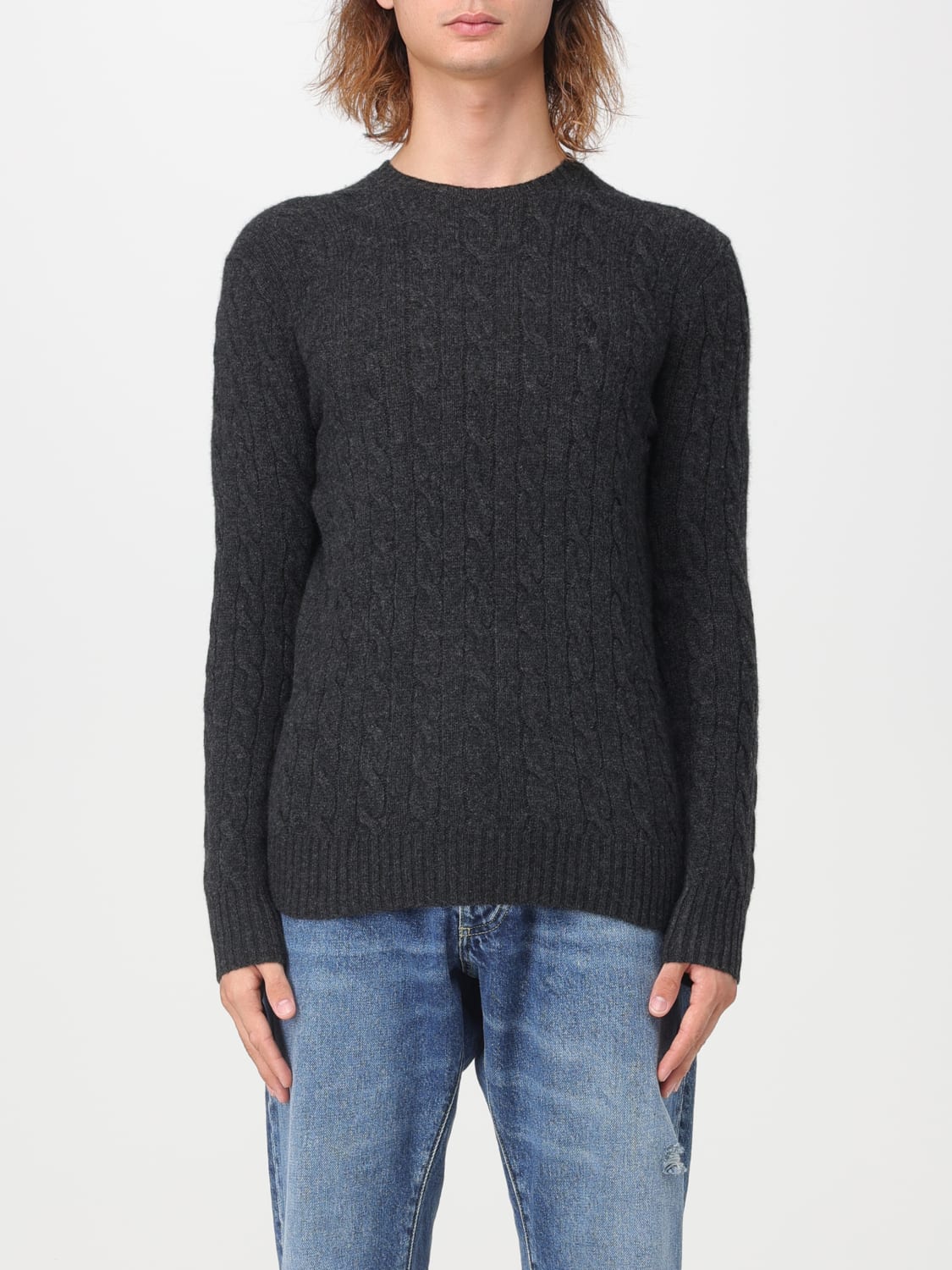 POLO RALPH LAUREN MAGLIA: Maglia Polo Ralph Lauren in lana e cashmere, Grigio - Img 1