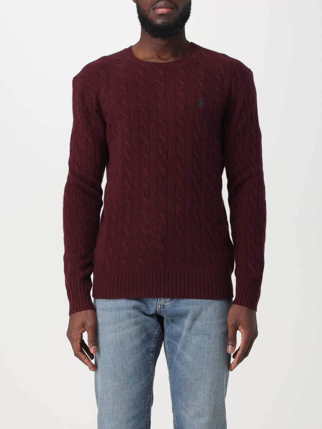 POLO RALPH LAUREN MAGLIA: Maglia Polo Ralph Lauren in lana e cashmere, Bordeaux - Img 1