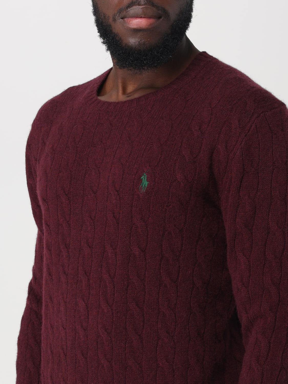 POLO RALPH LAUREN MAGLIA: Maglia Polo Ralph Lauren in lana e cashmere, Bordeaux - Img 3