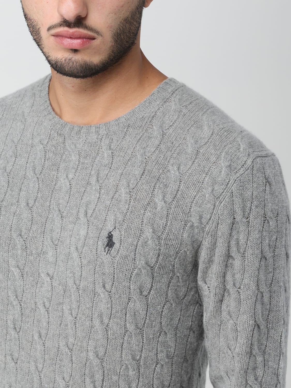 POLO RALPH LAUREN 毛衣: 毛衣 男士 Polo Ralph Lauren, 灰色 1 - Img 3