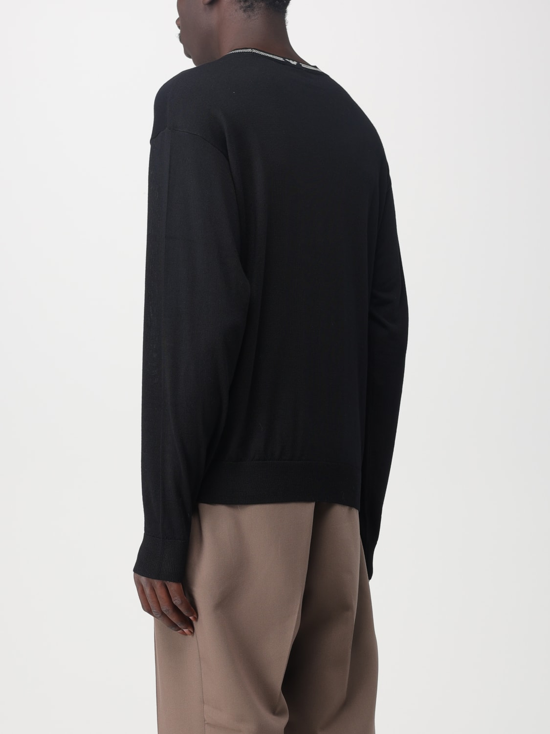 EMPORIO ARMANI MAGLIA: Maglia Emporio Armani in lana con logo, Nero 2 - Img 3