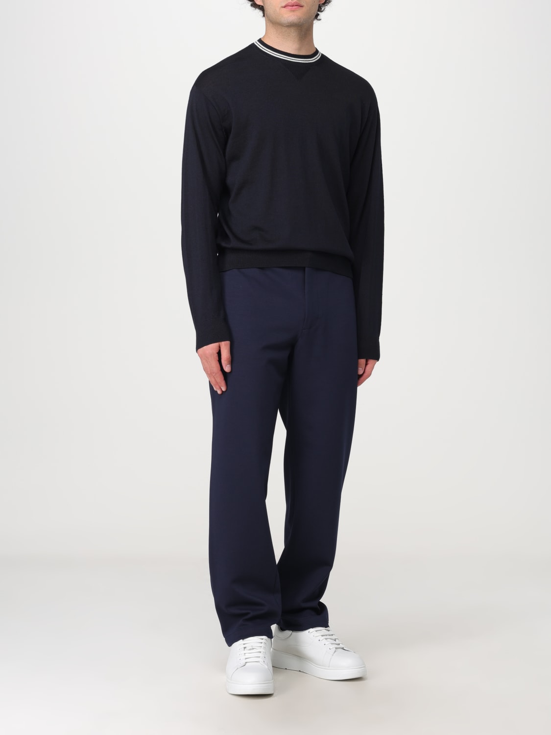 EMPORIO ARMANI SWEATER: Emporio Armani wool sweater with logo, Blue 1 - Img 2