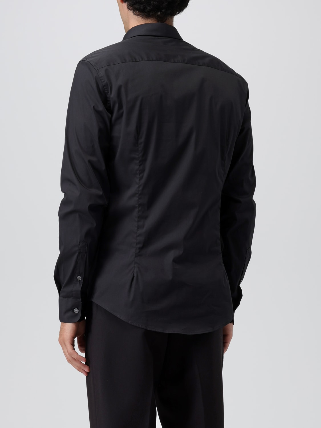 美品/XXL EMPORIO ARMANI シアサッカー スキッパー シャツ 長袖