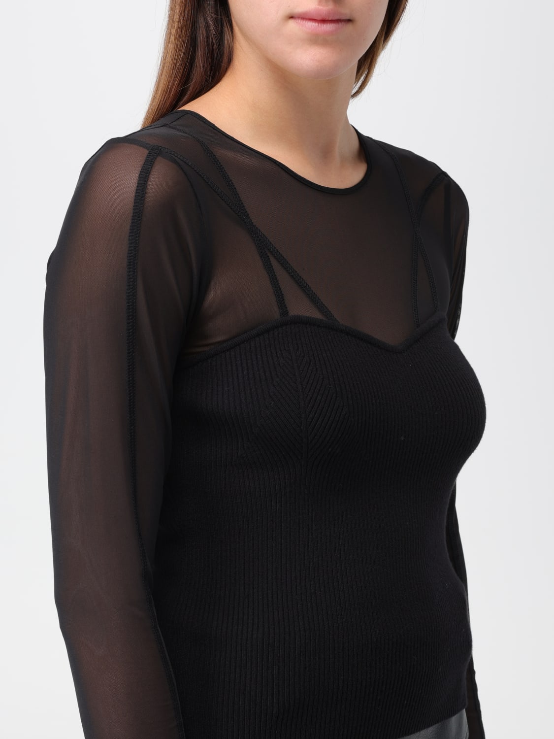 ACTITUDE TWINSET TOP: Top damen Twinset - Actitude, Schwarz - Img 3