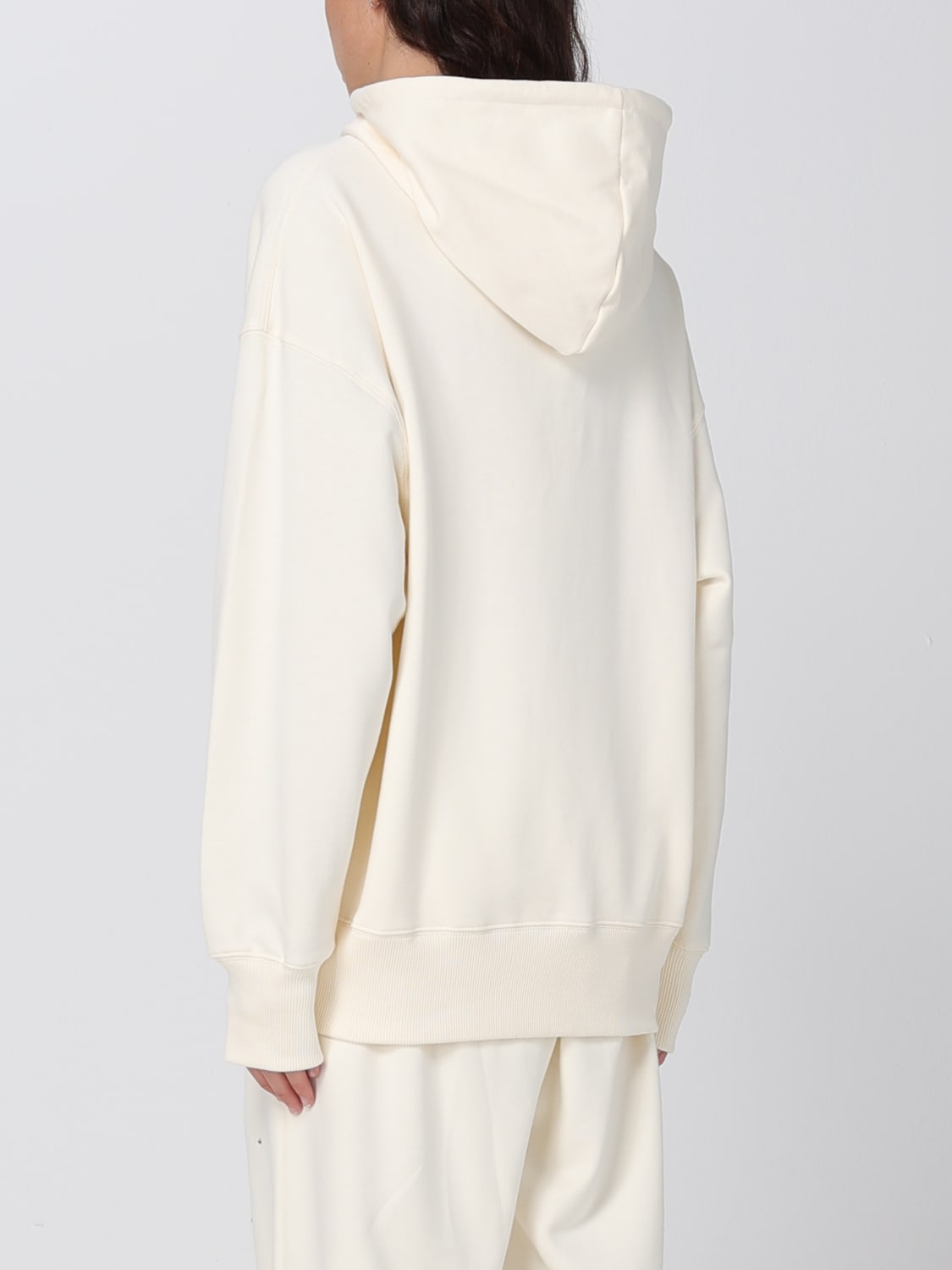 MSGM SWEATSHIRT: MSGM cotton sweatshirt with sequined logo, Cream - Img 2