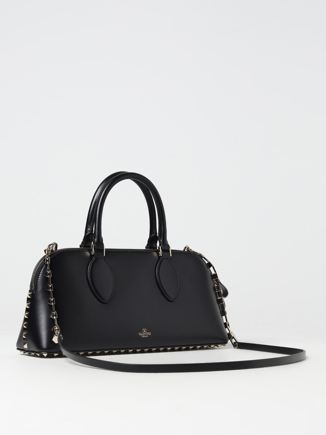 VALENTINO GARAVANI SHOULDER BAG: Valentino Garavani Rockstud bag in leather, Black - Img 3