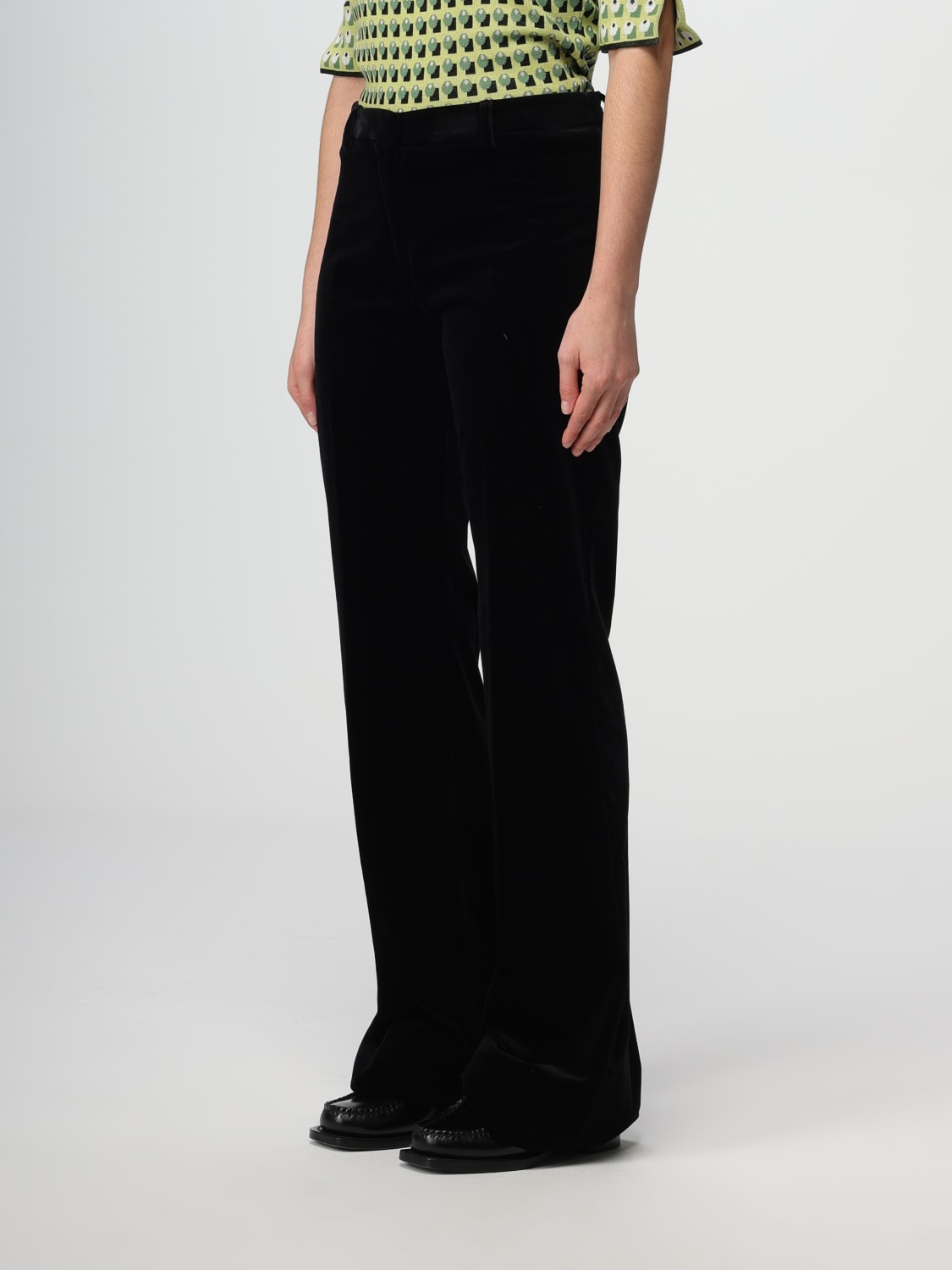 ETRO PANTS: Etro velvet pants, Black - Img 4