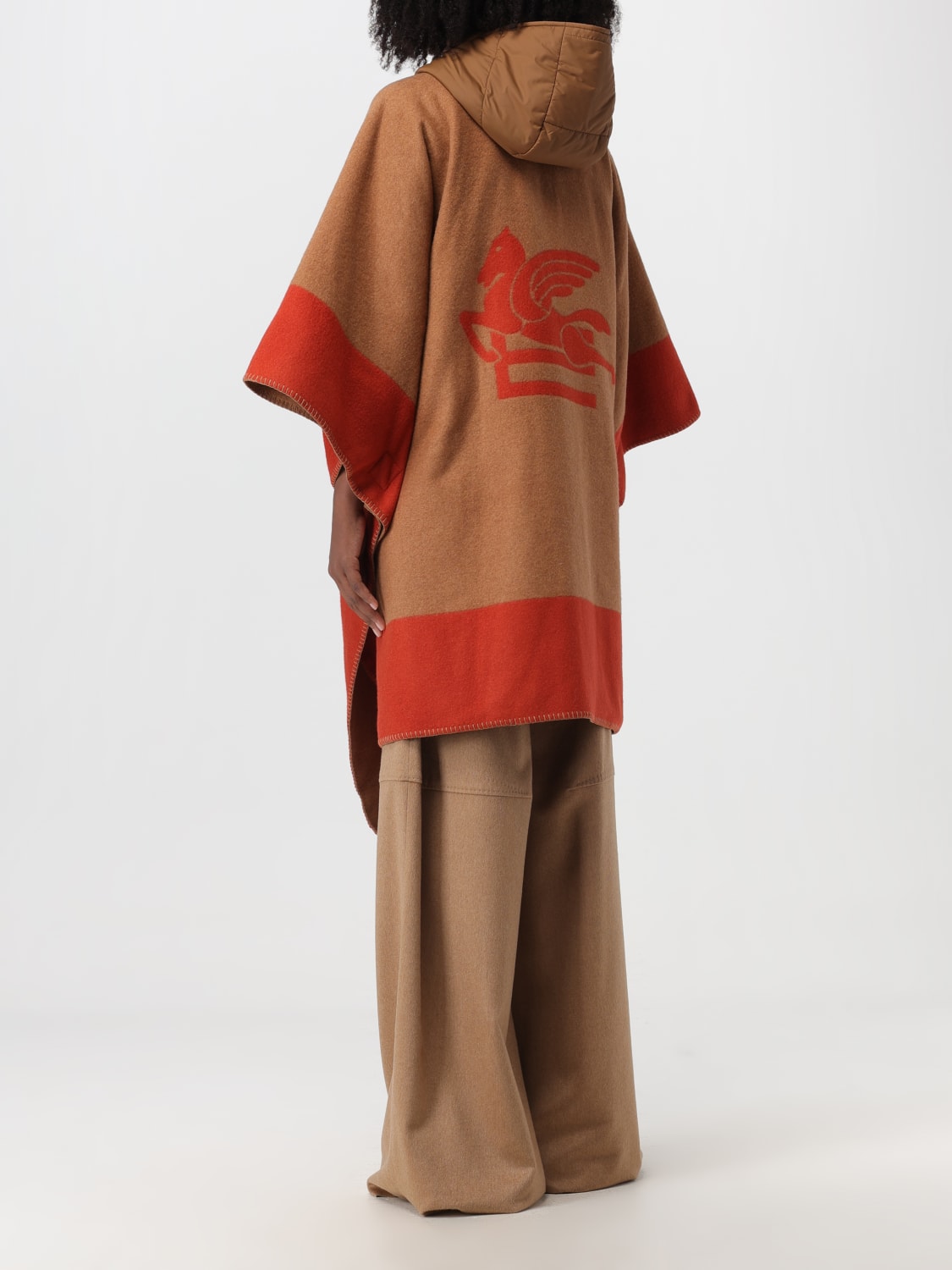 ETRO: cape in wool blend with hood - Camel | Etro cape ETRO: cape in wool blend with hood - Camel | Etro cape