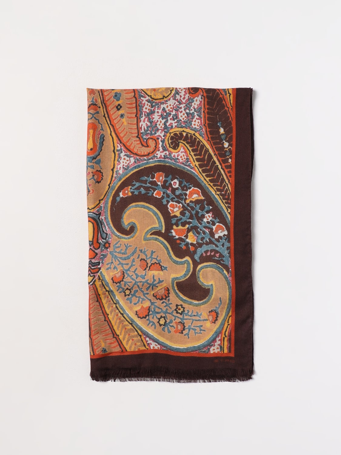 ETRO paisley-print silk scarf - Brown