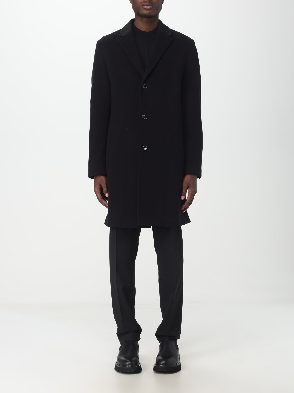 Boss Outlet: Coat men - Black | Boss coat 50485199 online at GIGLIO.COM