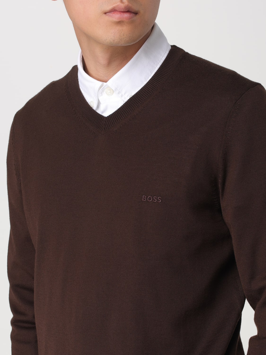 BOSS SWEATER: Sweater men Boss, Brown - Img 4