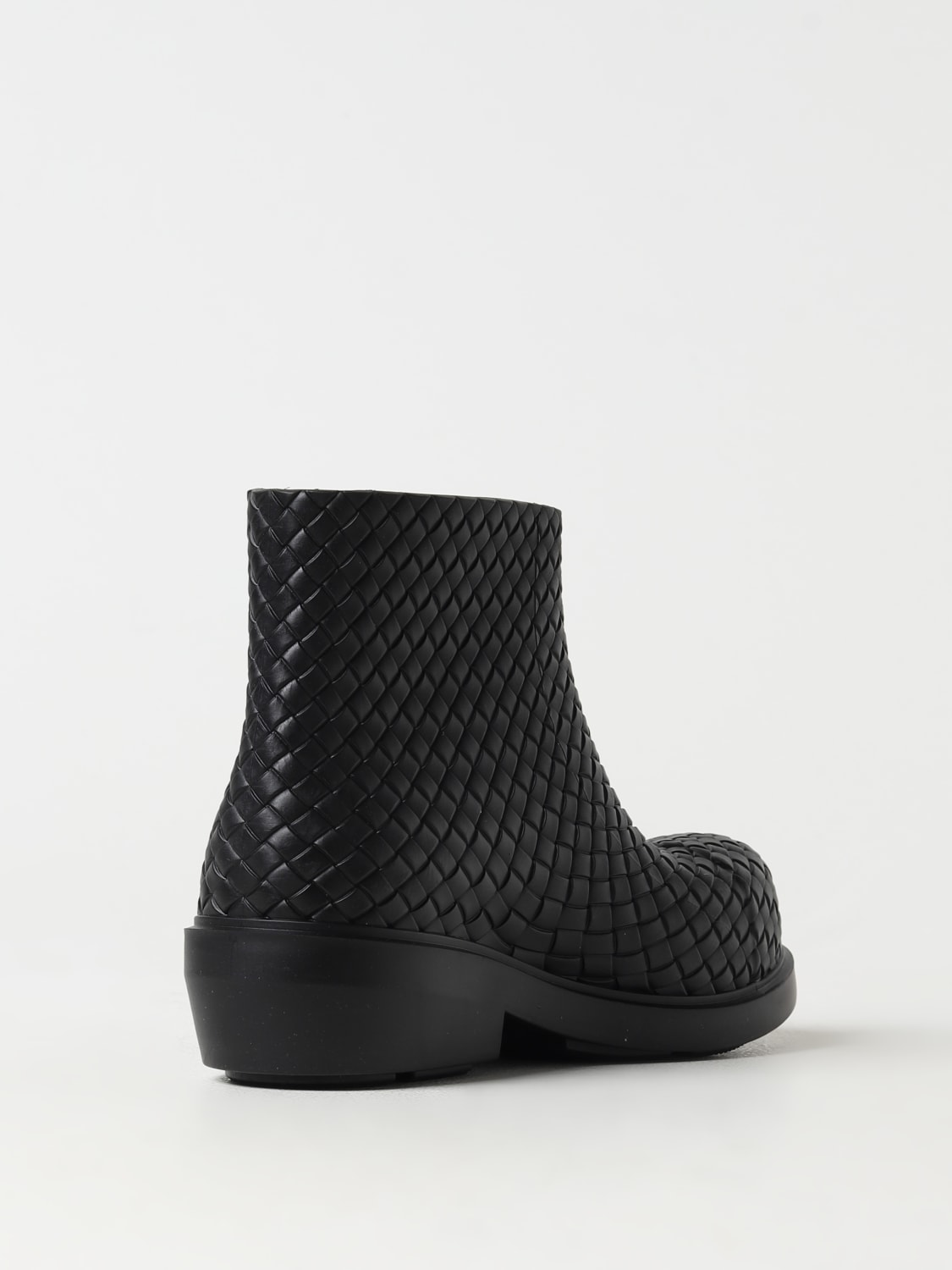 BOTTEGA VENETA BOOTS: Bottega Veneta Fireman ankle boots in woven rubber, Black - Img 3