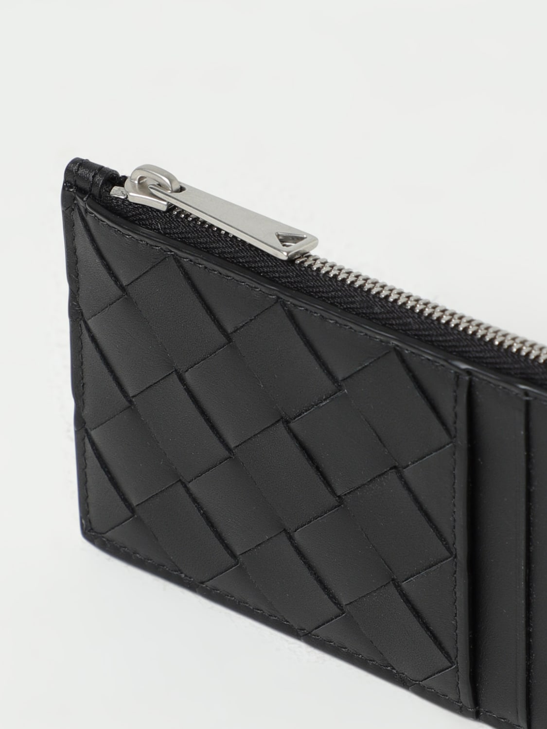 BOTTEGA VENETA WALLET: Bottega Veneta credit card holder in woven leather, Black - Img 3