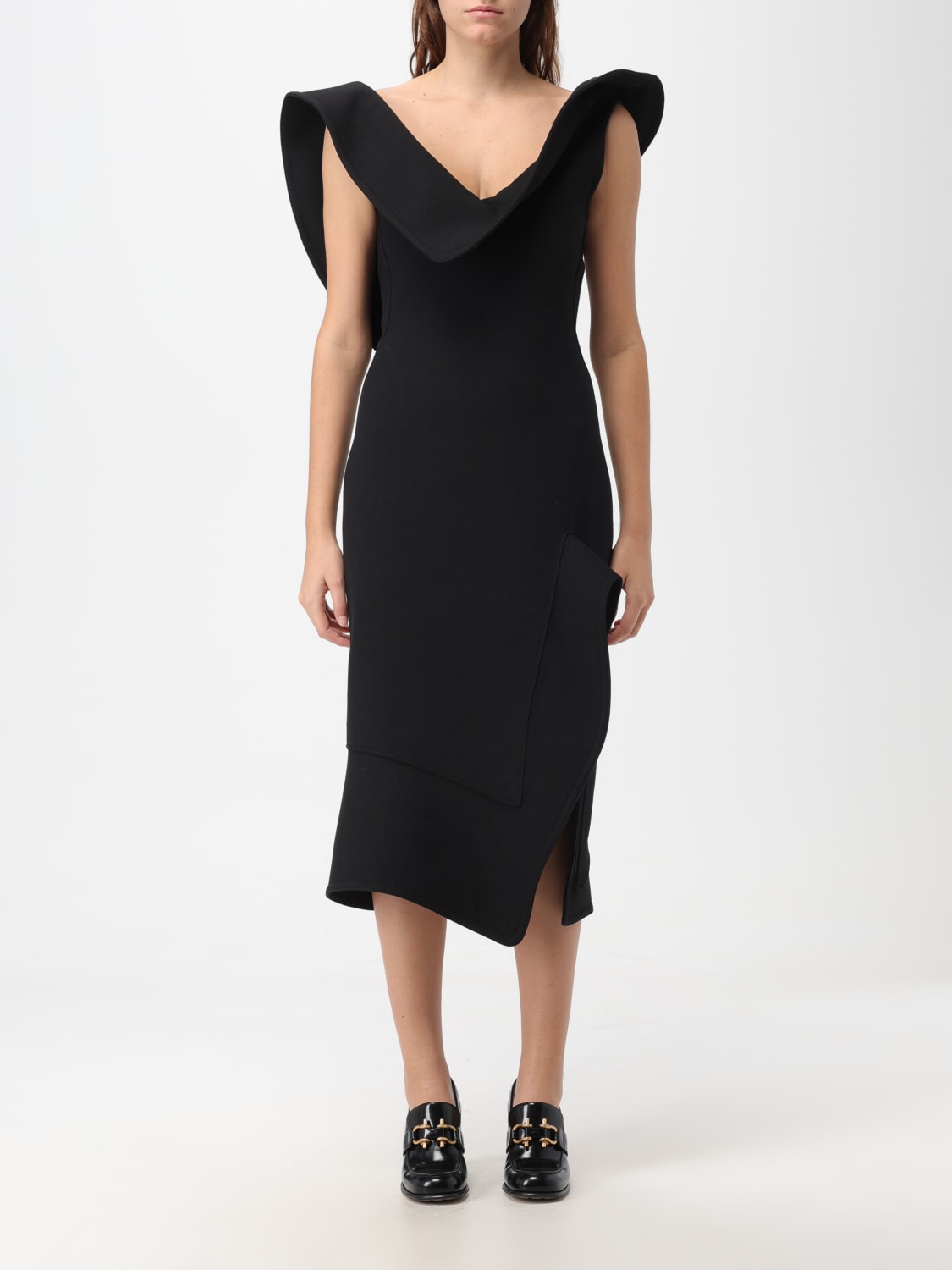 BOTTEGA VENETA DRESS: Bottega Veneta dress in cotton blend, Black - Img 1