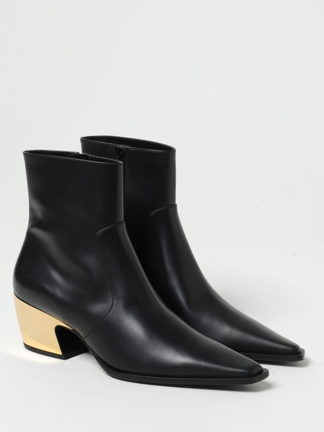 BOTTEGA VENETA FLAT ANKLE BOOTS: Bottega Veneta Tex ankle boots in leather with zip, Black - Img 2