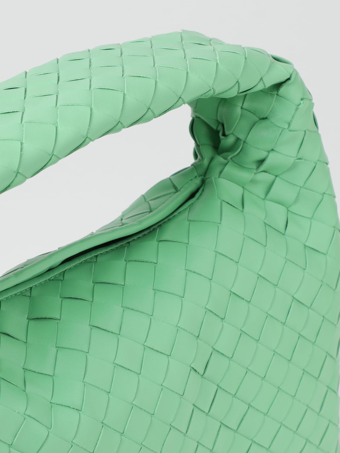 BOTTEGA VENETA SHOULDER BAG: Bottega Veneta Hop bag in woven nappa, Water - Img 4