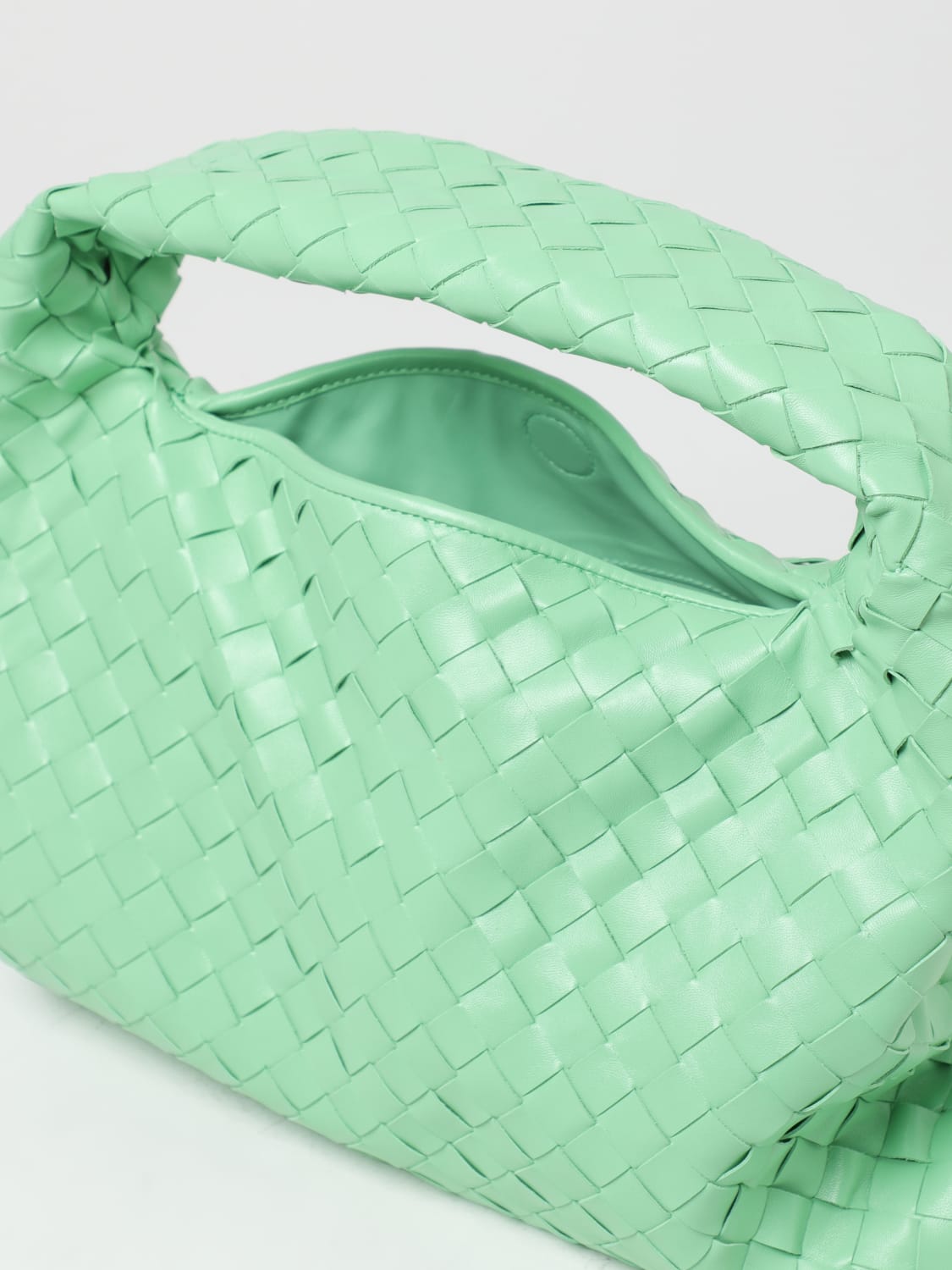 BOTTEGA VENETA SHOULDER BAG: Bottega Veneta Hop bag in woven nappa, Water - Img 5