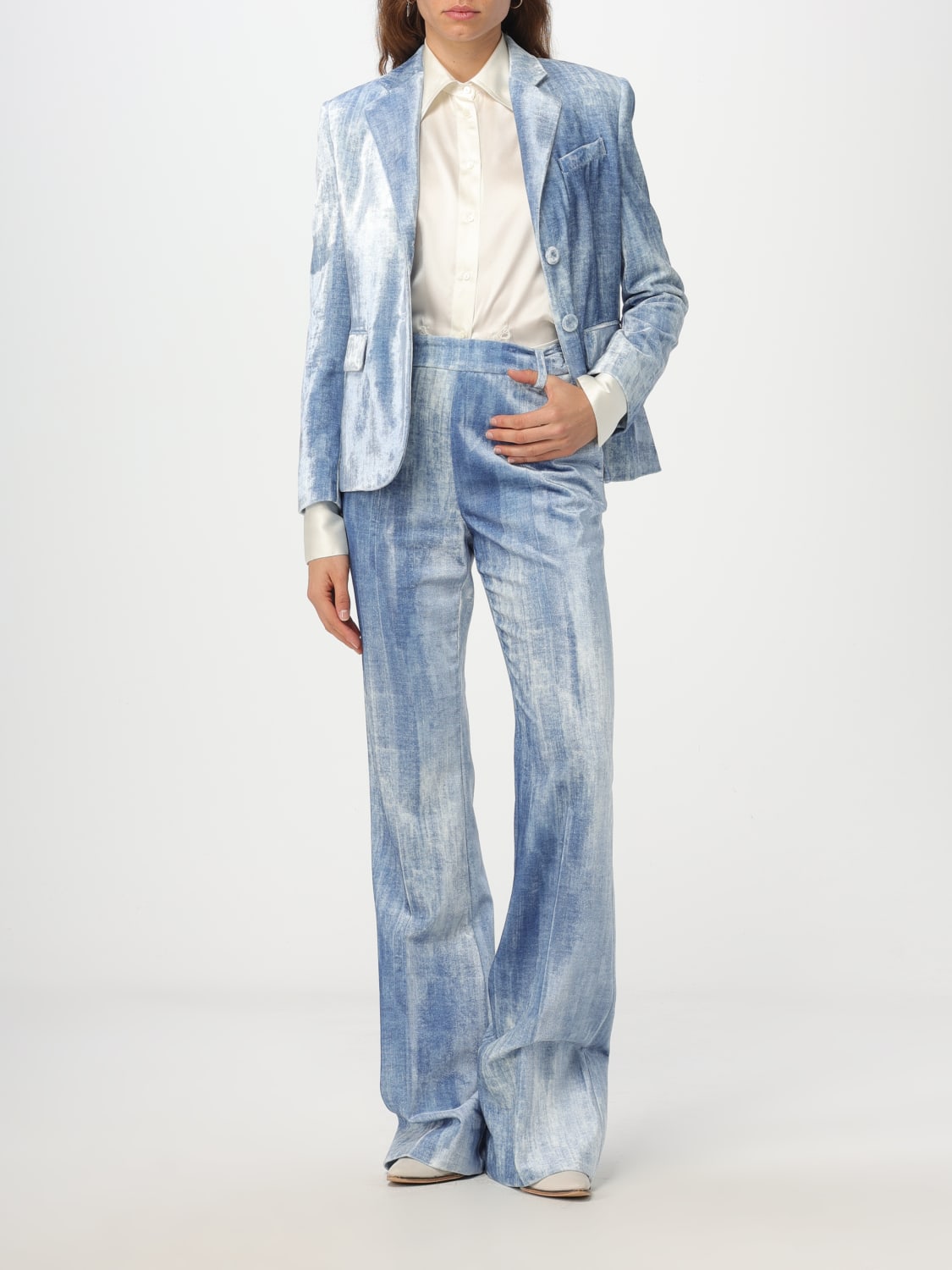 ERMANNO SCERVINO: Pants woman - Gnawed Blue | Ermanno