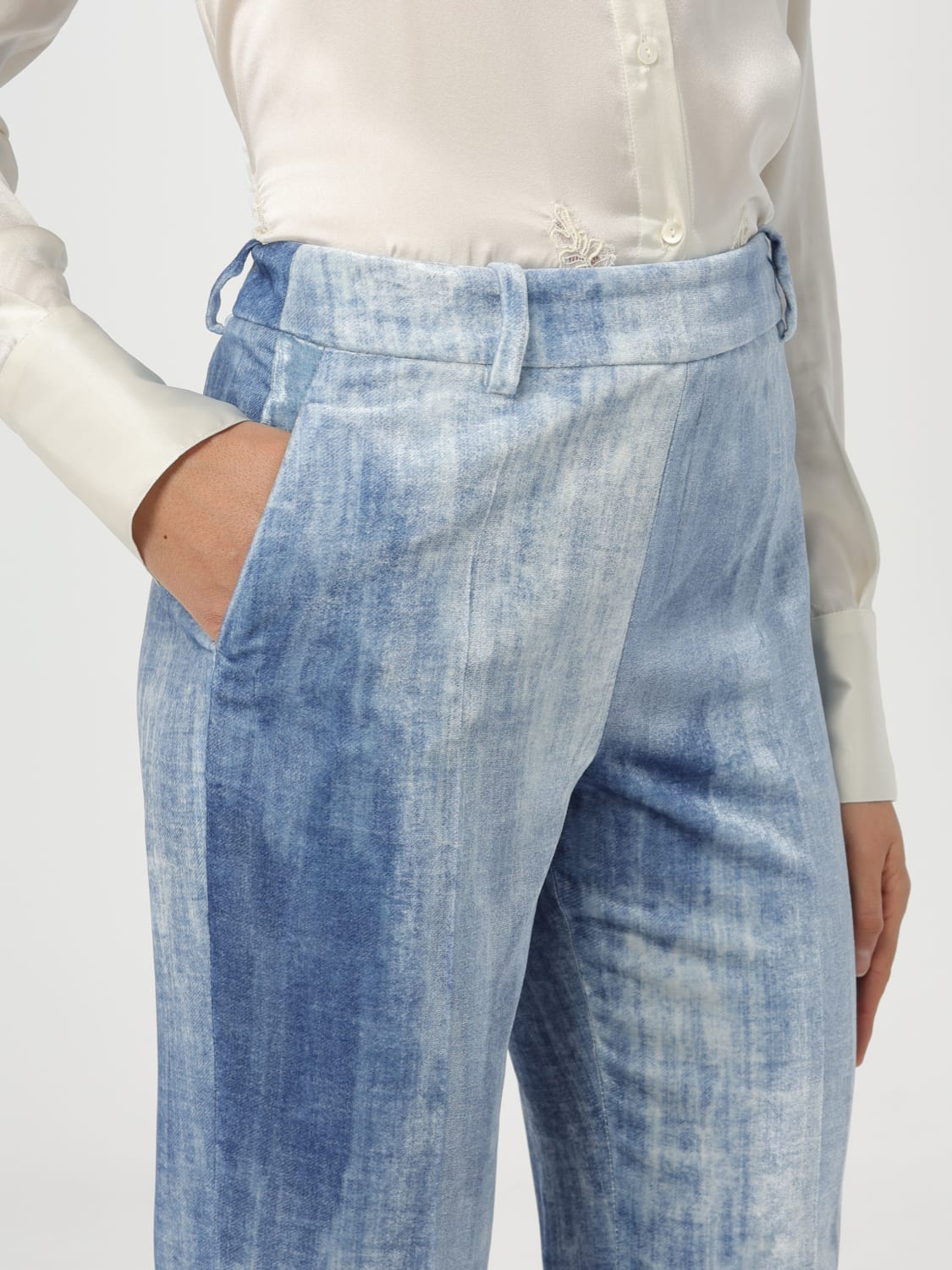 ERMANNO SCERVINO: Pants woman - Gnawed Blue | Ermanno