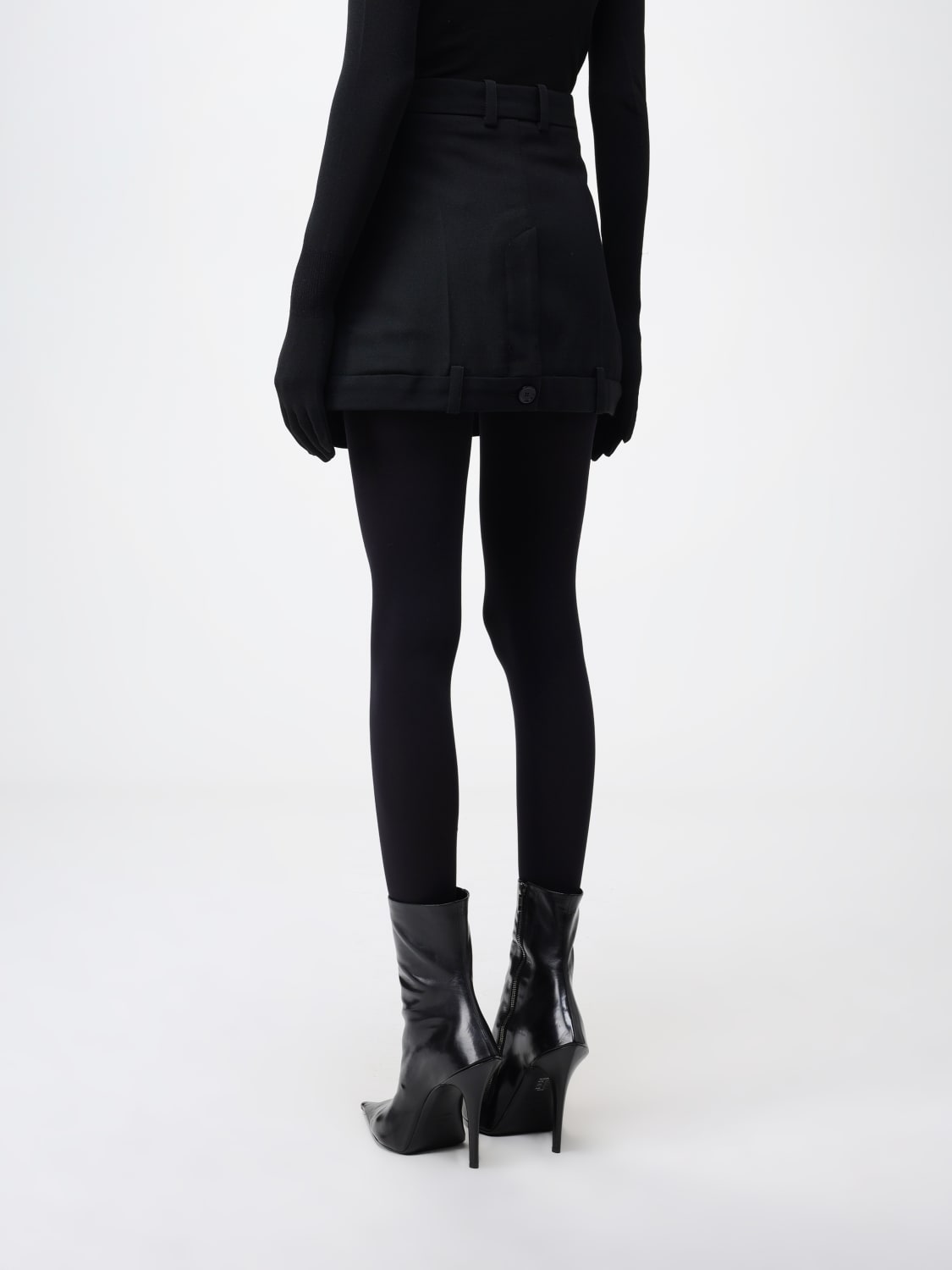 Balenciaga Outlet wool mini skirt with welt pocket Black Balenciaga skirt 768731TPT15 online at GIGLIO.COM