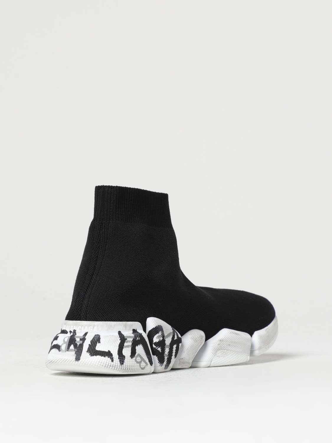 BALENCIAGA SNEAKERS: Balenciaga Speed 2.0 Graffiti sneakers in recycled knit, Black - Img 3