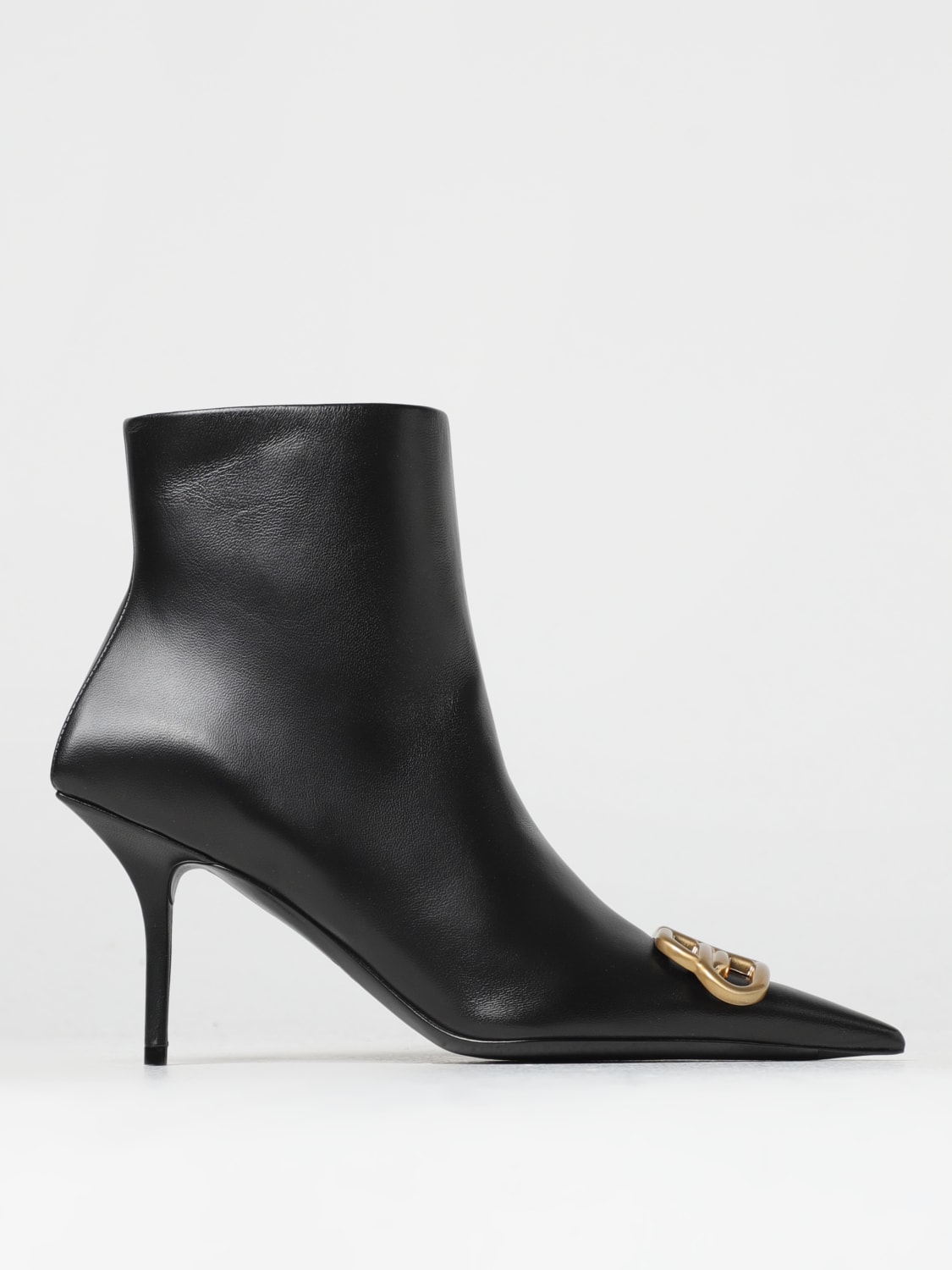 BALENCIAGA: Square Knife ankle boots in nappa with application - Black |  Balenciaga flat ankle boots 764445WAWNC online at GIGLIO.COM