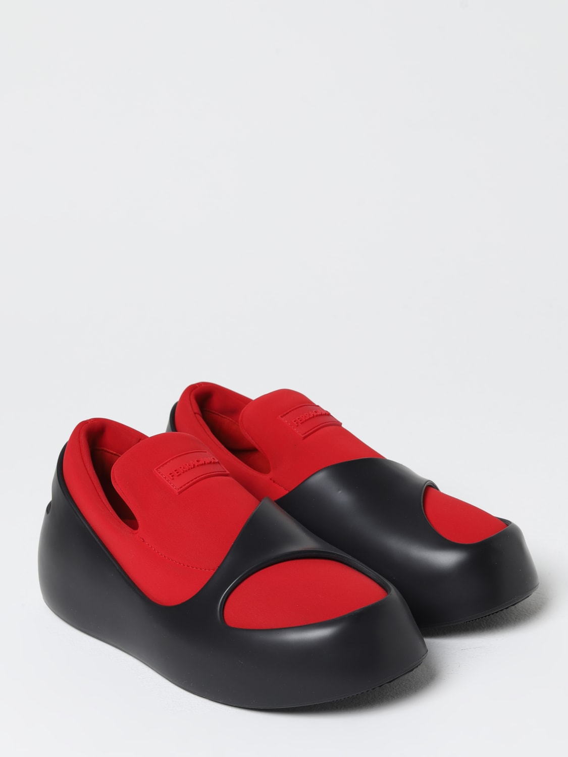 FERRAGAMO LOAFERS: Ferragamo Lunar sabots in neoprene and rubber, Red - Img 2