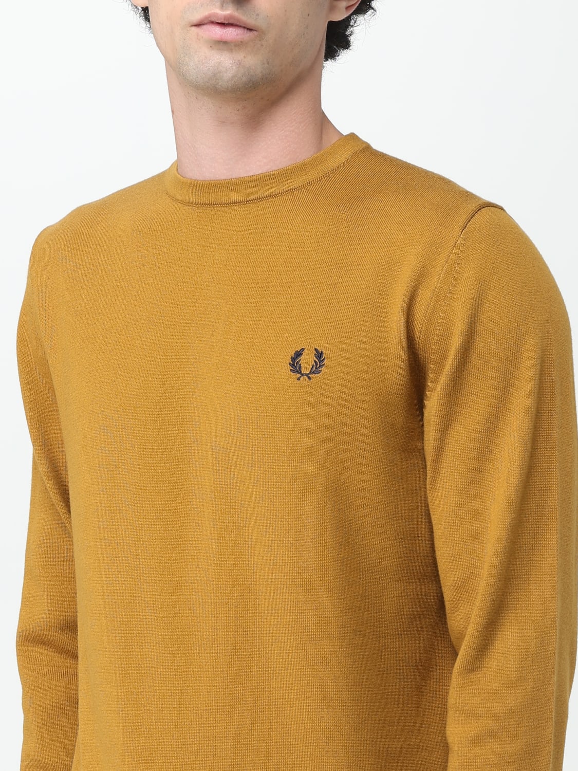 FRED PERRY MAGLIA: Maglia Fred Perry in lana e cotone con ricamo, Marrone - Img 3