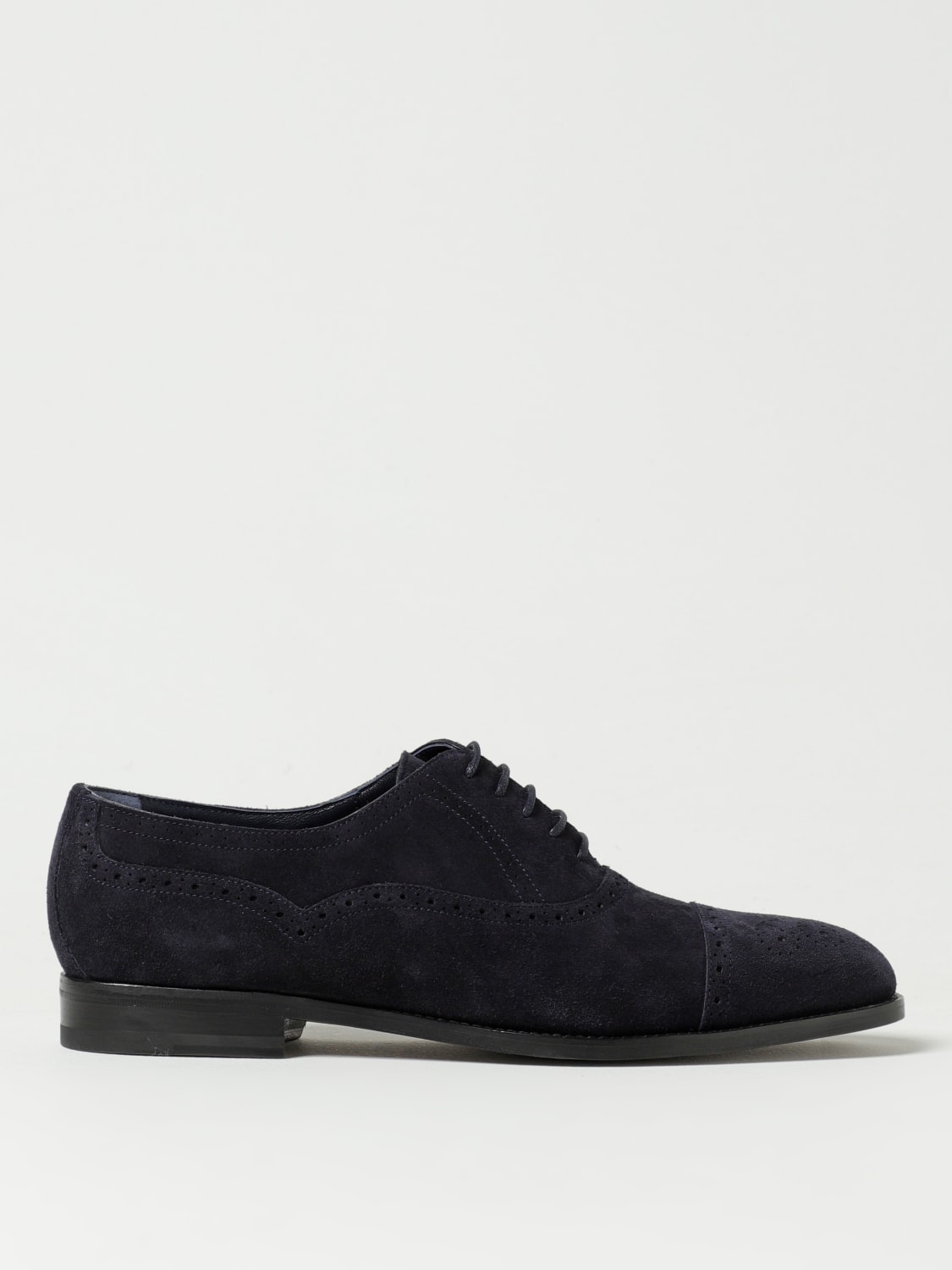 MANOLO BLAHNIK BROGUE SHOES: Manolo Blahnik Oxford Witney in suede, Navy - Img 1