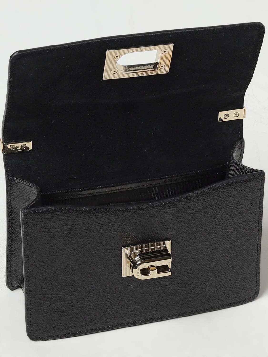 FURLA BORSA MINI: Borsa 1927 Furla in pelle a micro grana, Nero - Img 3