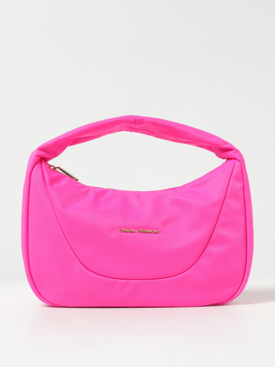 CHIARA FERRAGNI BORSA A SPALLA: Borsa Eye Star Chiara Ferragni in nylon, Fuxia - Img 1