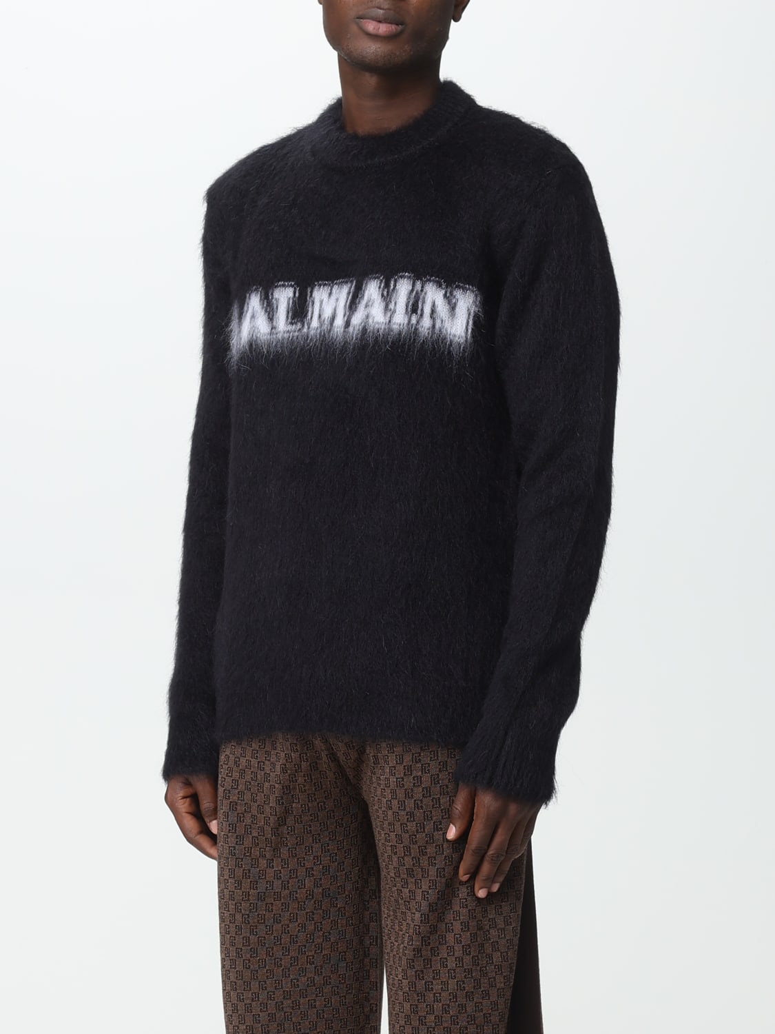 BALMAIN SWEATER: Balmain sweater in Mohair wool, Black - Img 4