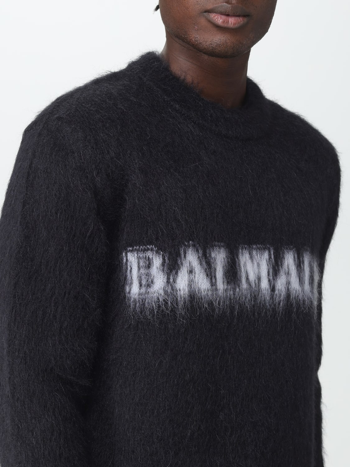 BALMAIN SWEATER: Balmain sweater in Mohair wool, Black - Img 5