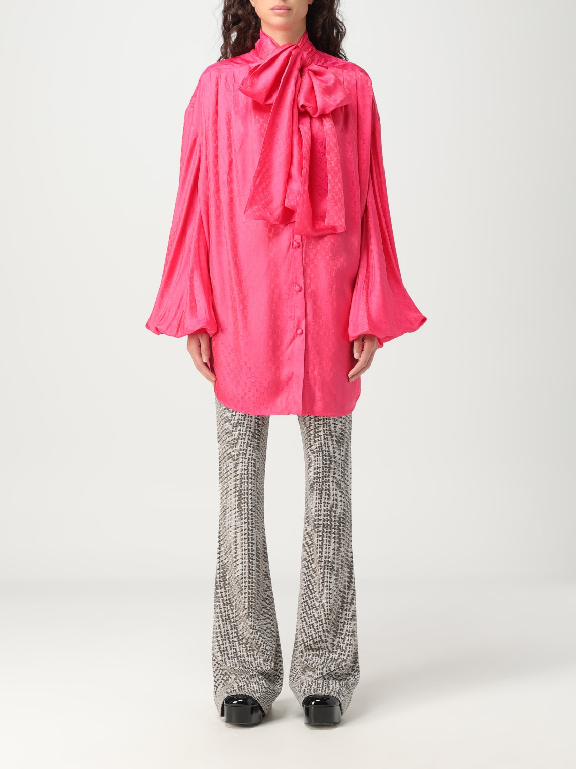 BALMAIN SHIRT: Balmain shirt in silk blend, Fuchsia - Img 1