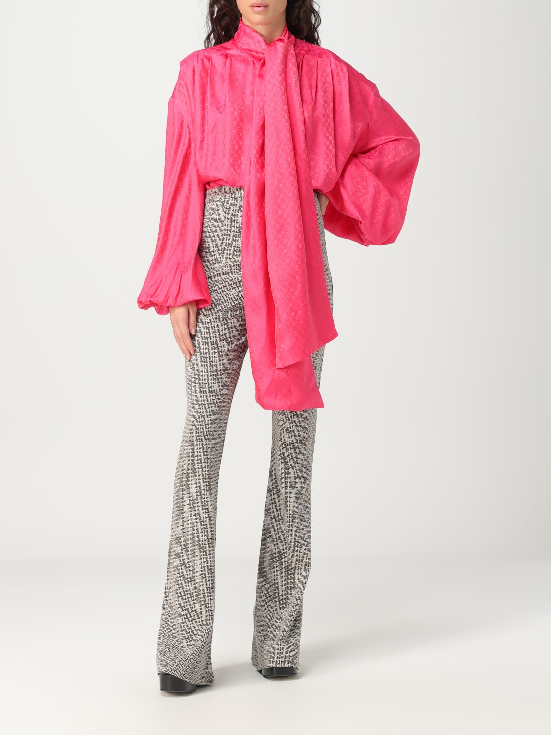 BALMAIN SHIRT: Balmain shirt in silk blend, Fuchsia - Img 2