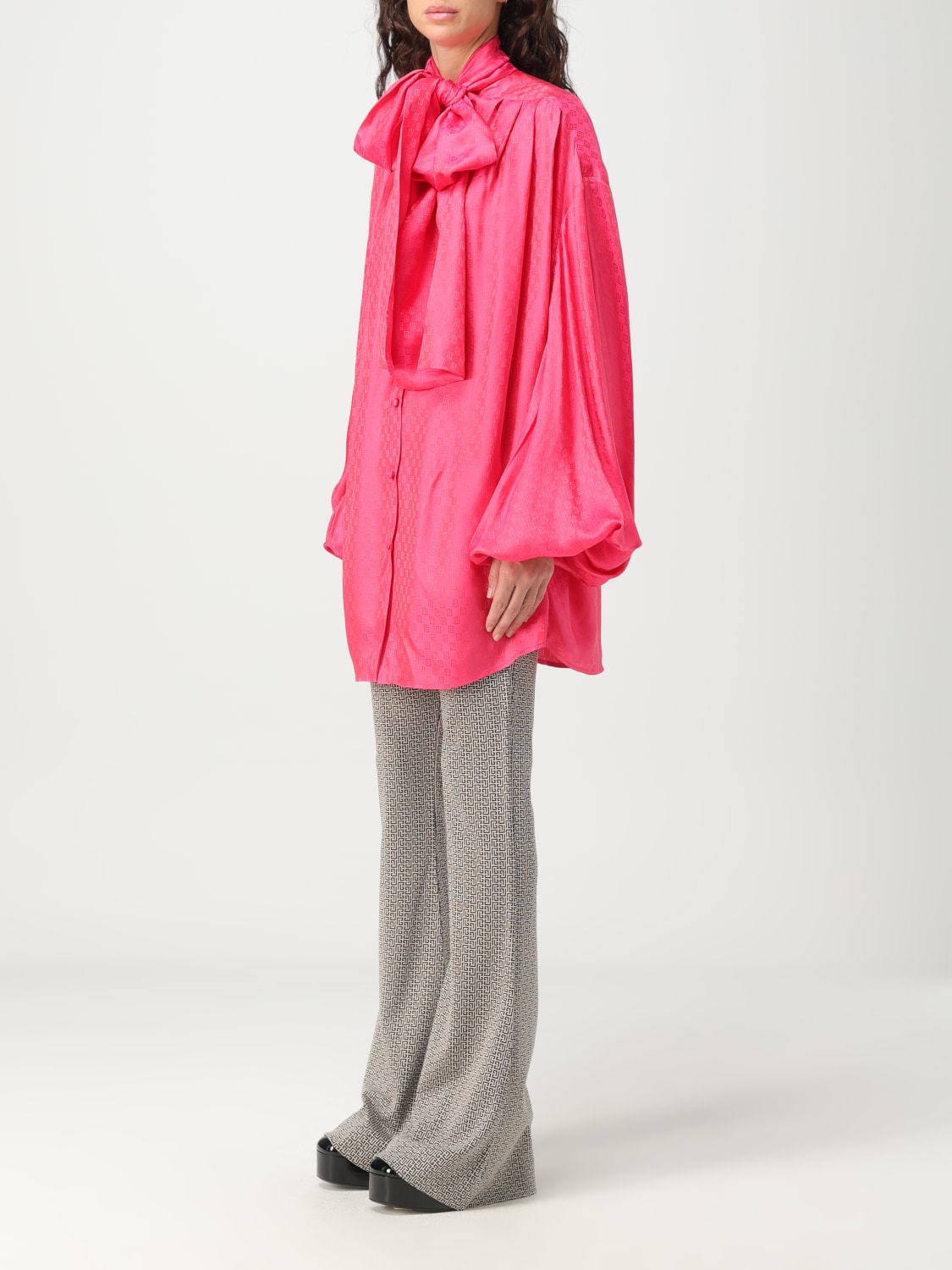 BALMAIN SHIRT: Balmain shirt in silk blend, Fuchsia - Img 4