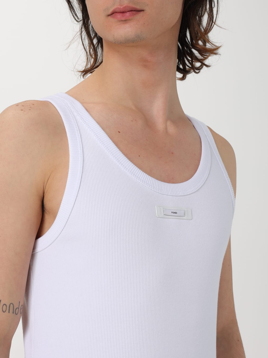 FENDI men s tank top White Fendi tank top FY1278AQJH online at GIGLIO.COM