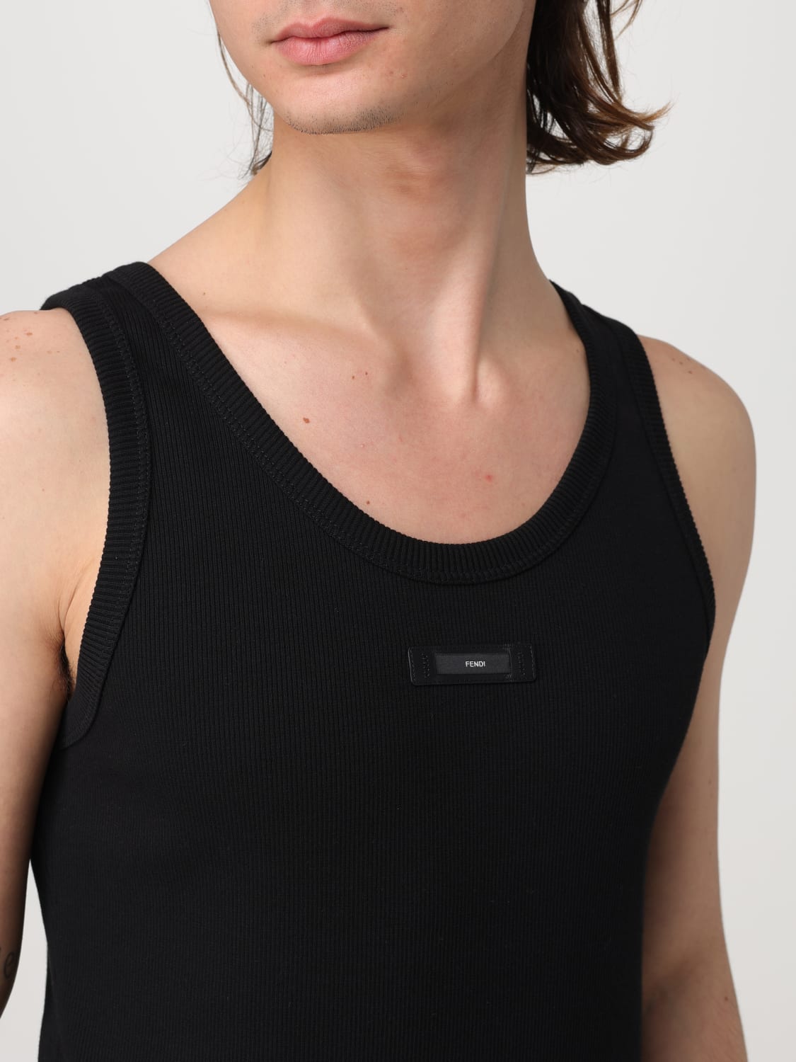 FENDI men s tank top Black Fendi tank top FY1278AQJH online at GIGLIO.COM