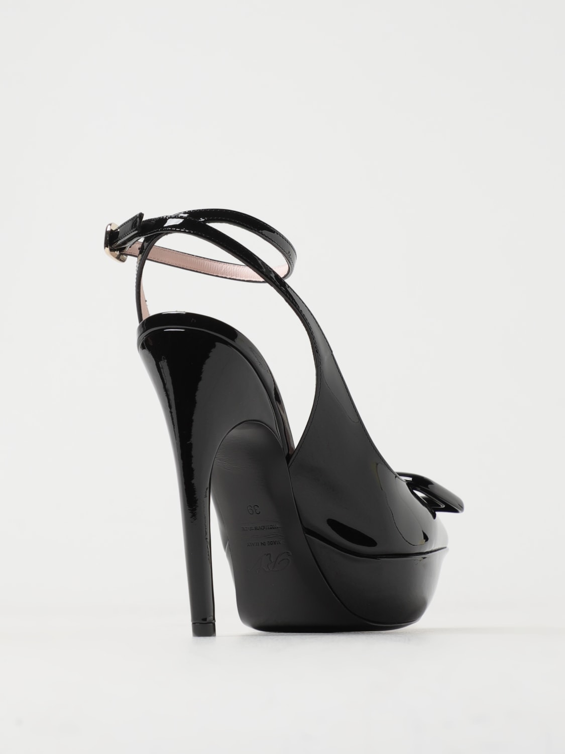 Roger Vivier Outlet Slingback in vernice Nero Scarpe Con Tacco Roger Vivier RVW70535740D1P online su GIGLIO.COM