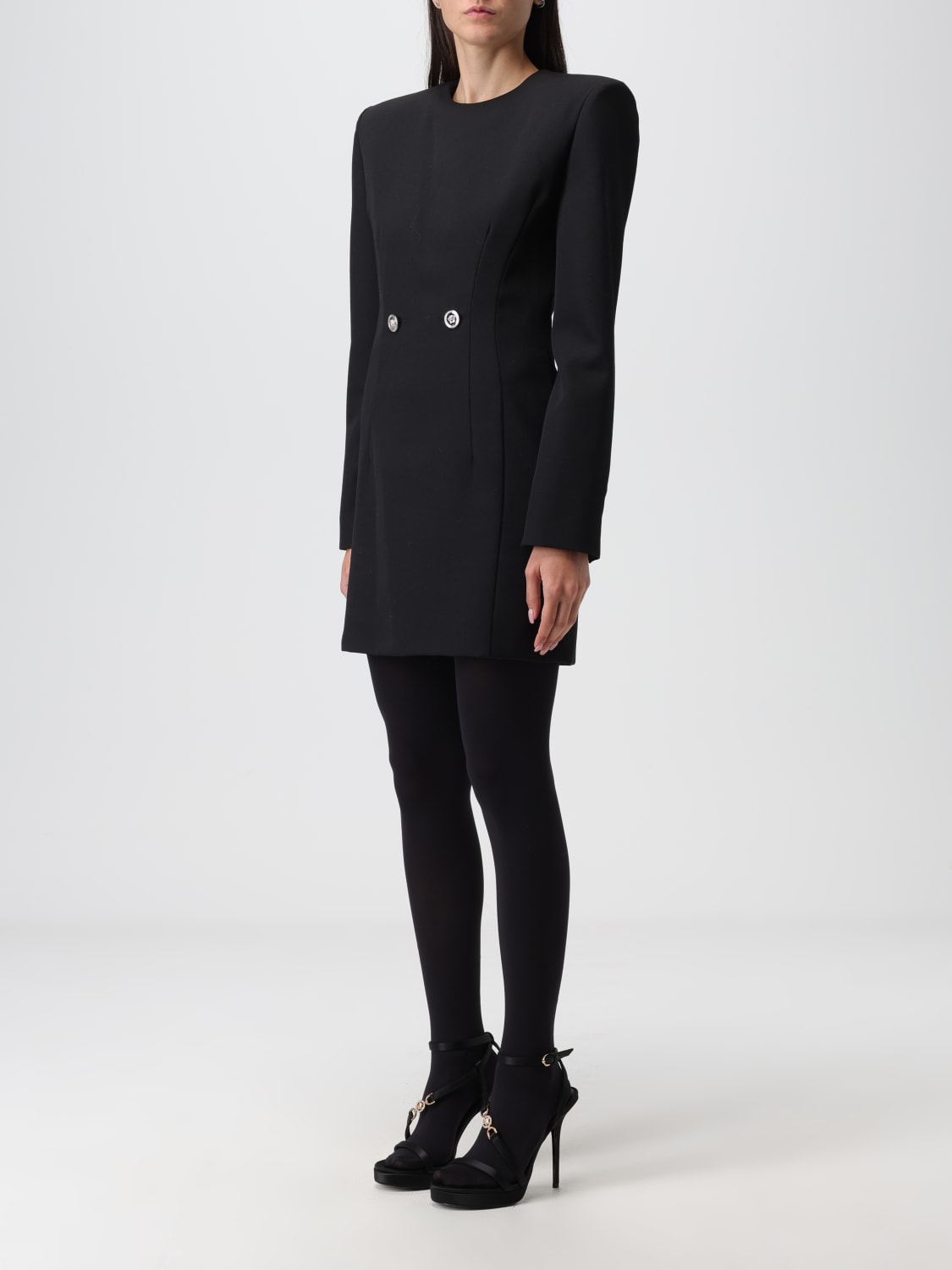 VERSACE DRESS: Versace suit in grain de poudre virgin wool, Black - Img 3